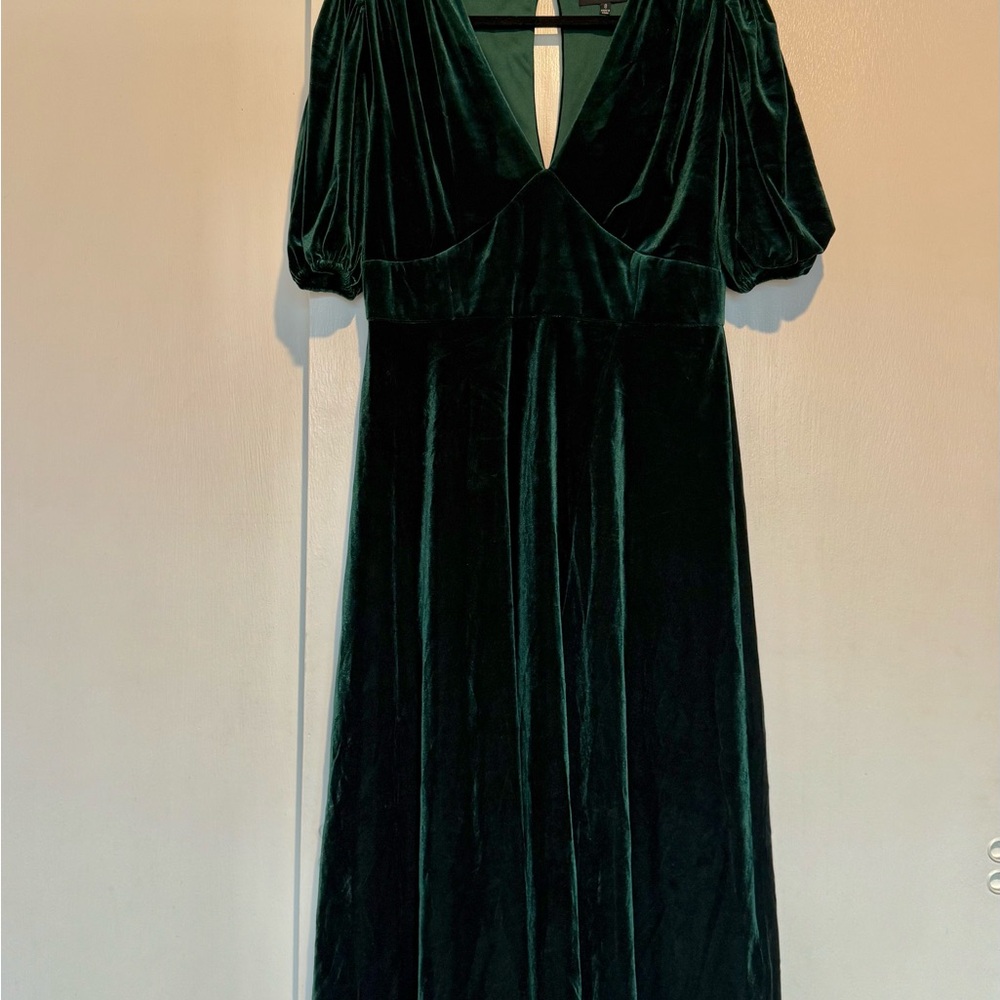 Alexia Admor Deep Green Velvet Midi Dress